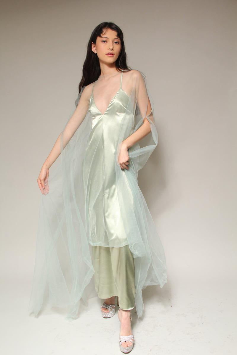 c Vestido verde sage lencero sleep dress - Main Image