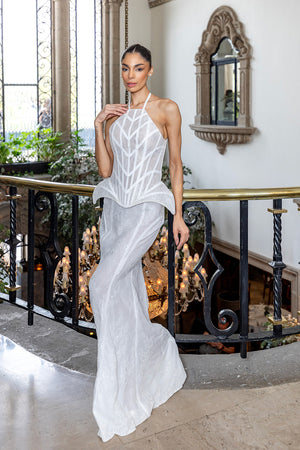 aa Vestido de novia sirena "Falda Lace" con "Corset Bubble"